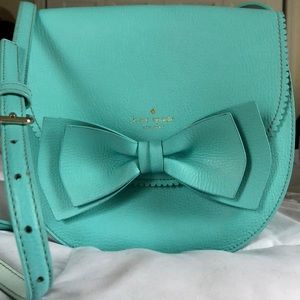Kate Spade Aqua Scallop edge BIG Bow Bag RARE!